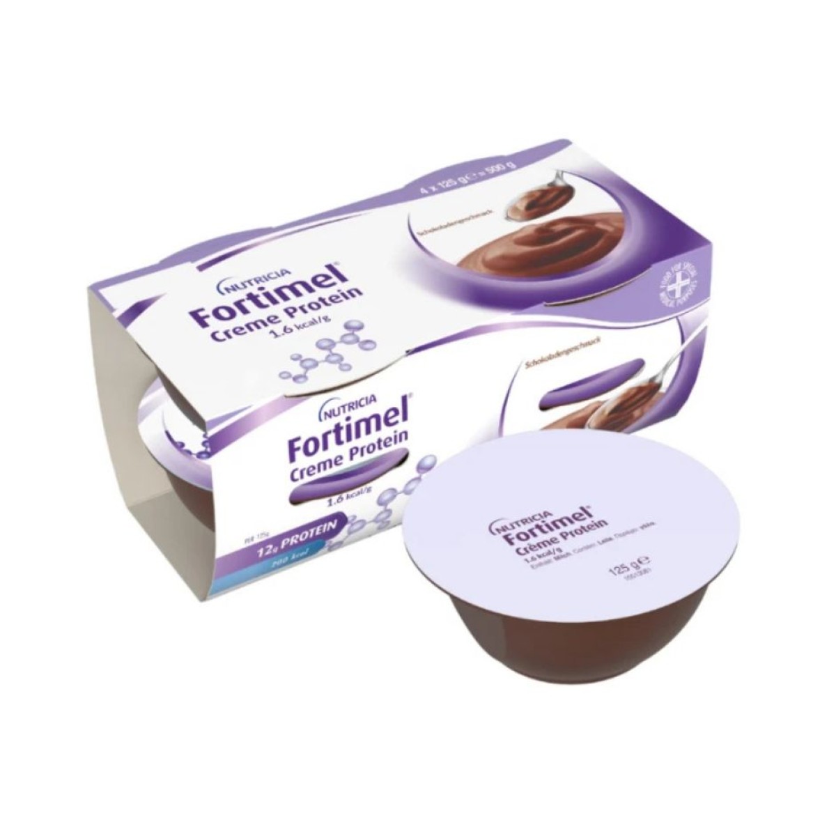 Nutricia | Fortimel Creme Protein  Chocolate Κρέμα για τη Διαιτητική Διαχείριση της Δυσθρεψίας Σοκολάτα | 4x125gr