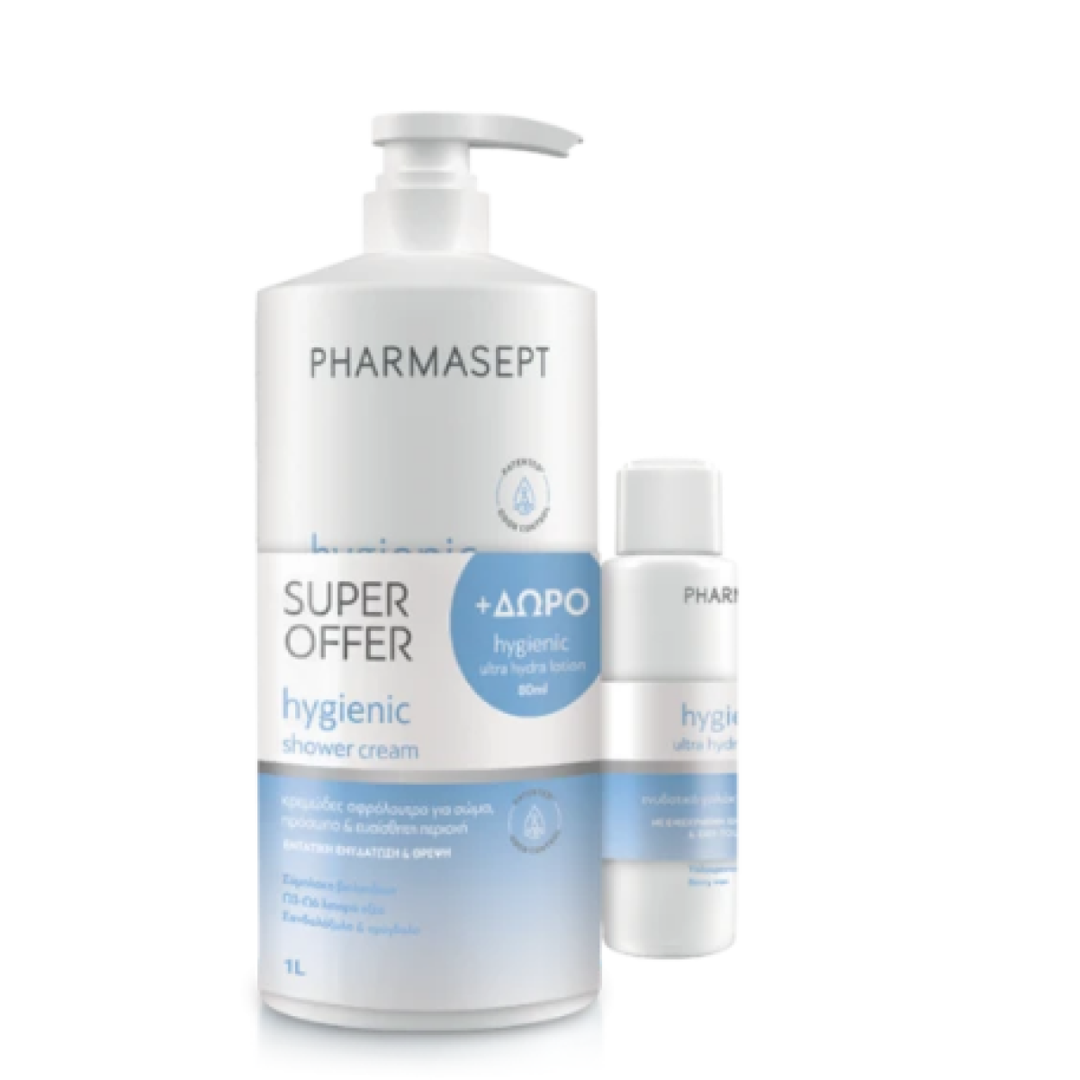 Pharmasept | Hygienic Promo με Shower Cream 1000ml & Ultra Hydra Lotion 80ml 