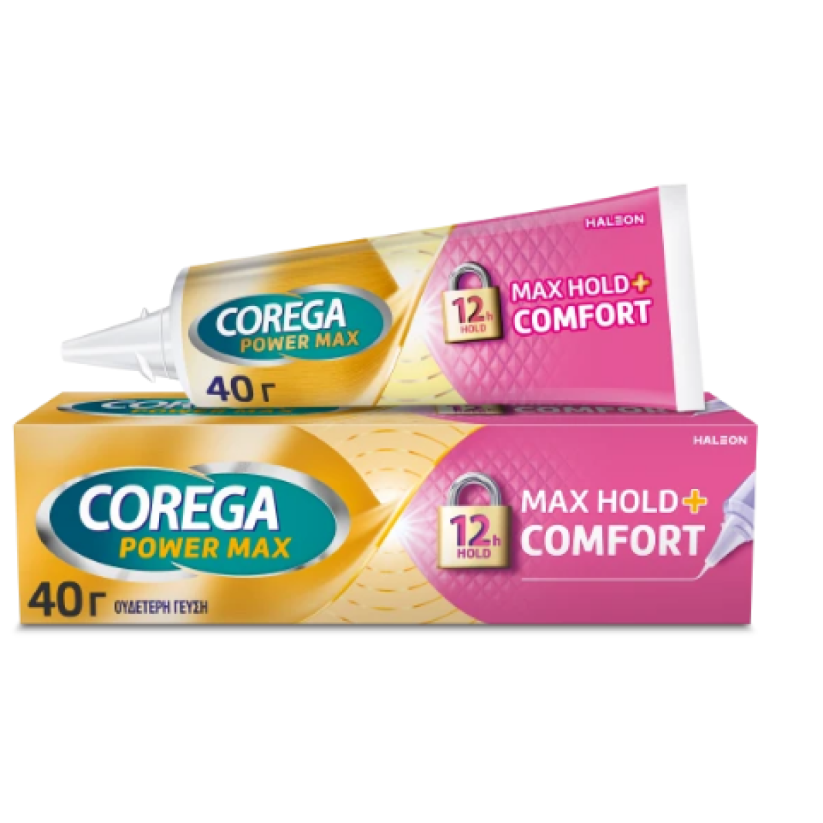 Corega | Power Max Hold & Comfort, Στερεωτική Κρέμα Τεχνητής Οδοντοστοιχίας | 40gr
