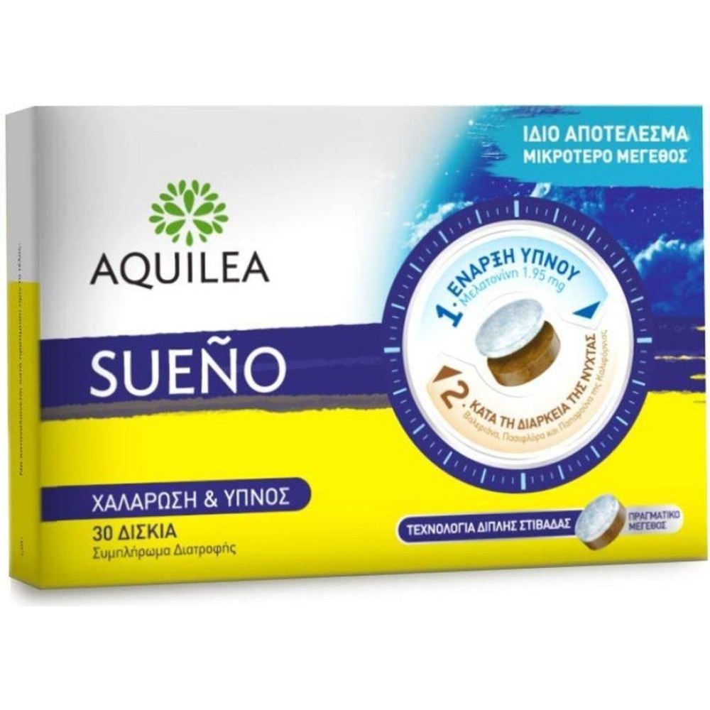 Aquilea | Sueno Συμπλήρωμα Διατροφής για Χαλάρωση & Ύπνο | 30 δισκία