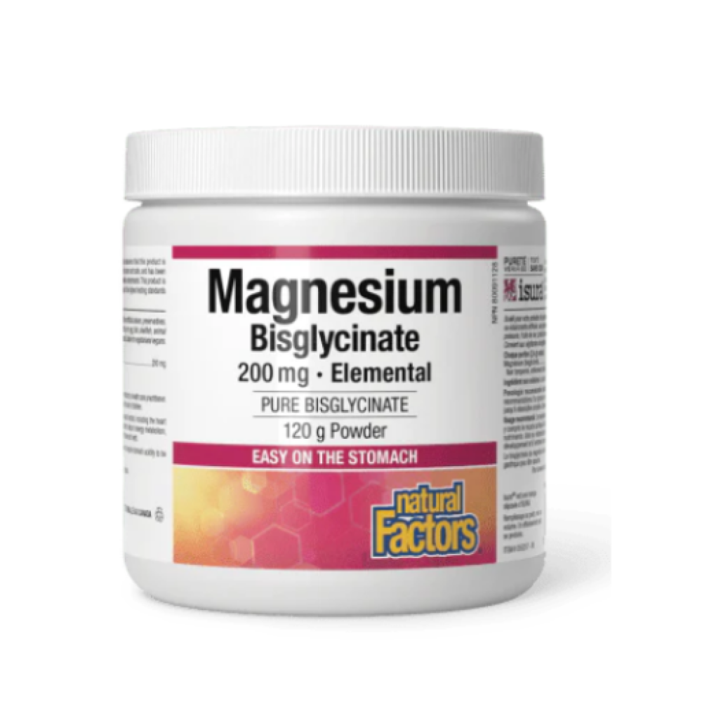 Natural Factors | Magnesium Bisglycinate Δυσγλυκινικό Μαγνήσιο σε Σκόνη 200mg | 120g 