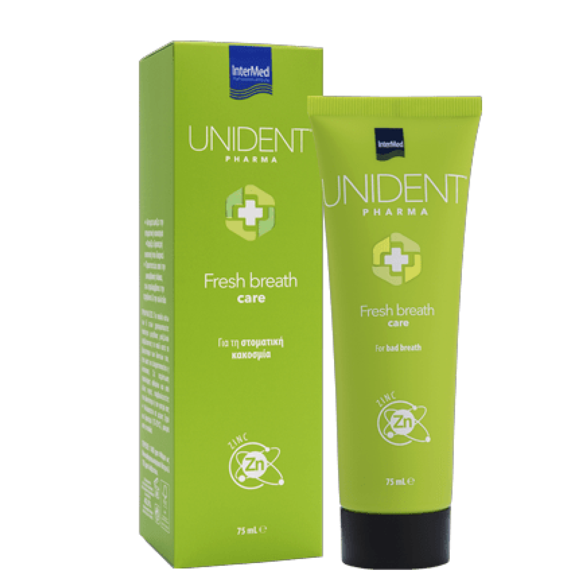 Intermed | Unident Pharma Fresh Breath Care, Οδοντόκρεμα για τη Στοματική Κακοσμία | 75ml