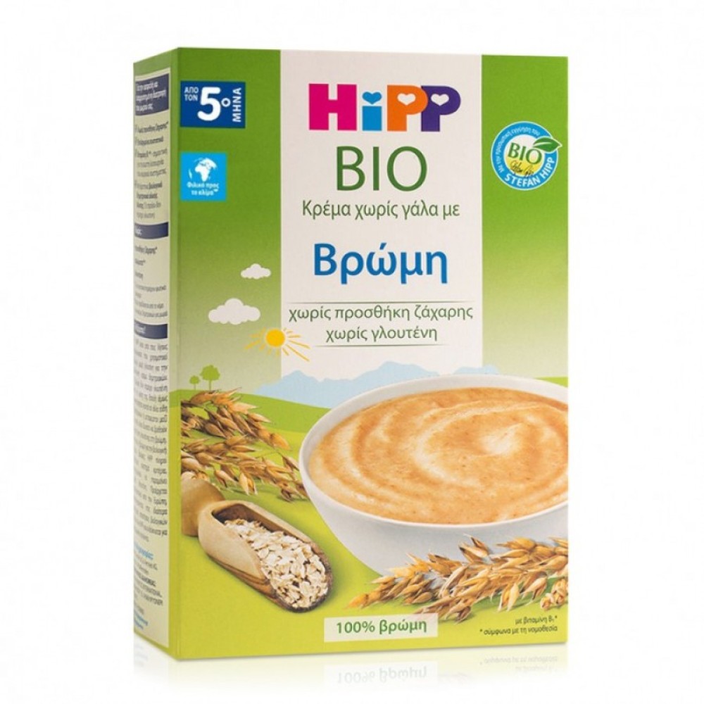 HiPP Bio | Κρέμα χωρίς Γάλα με Βρώμη | Μετά τον 5ο Μήνα | 200gr