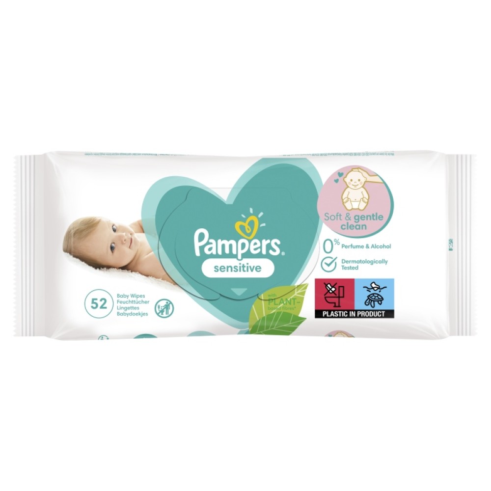 Pampers | Sensitive Μωρομάντηλα | 52 τεμάχια