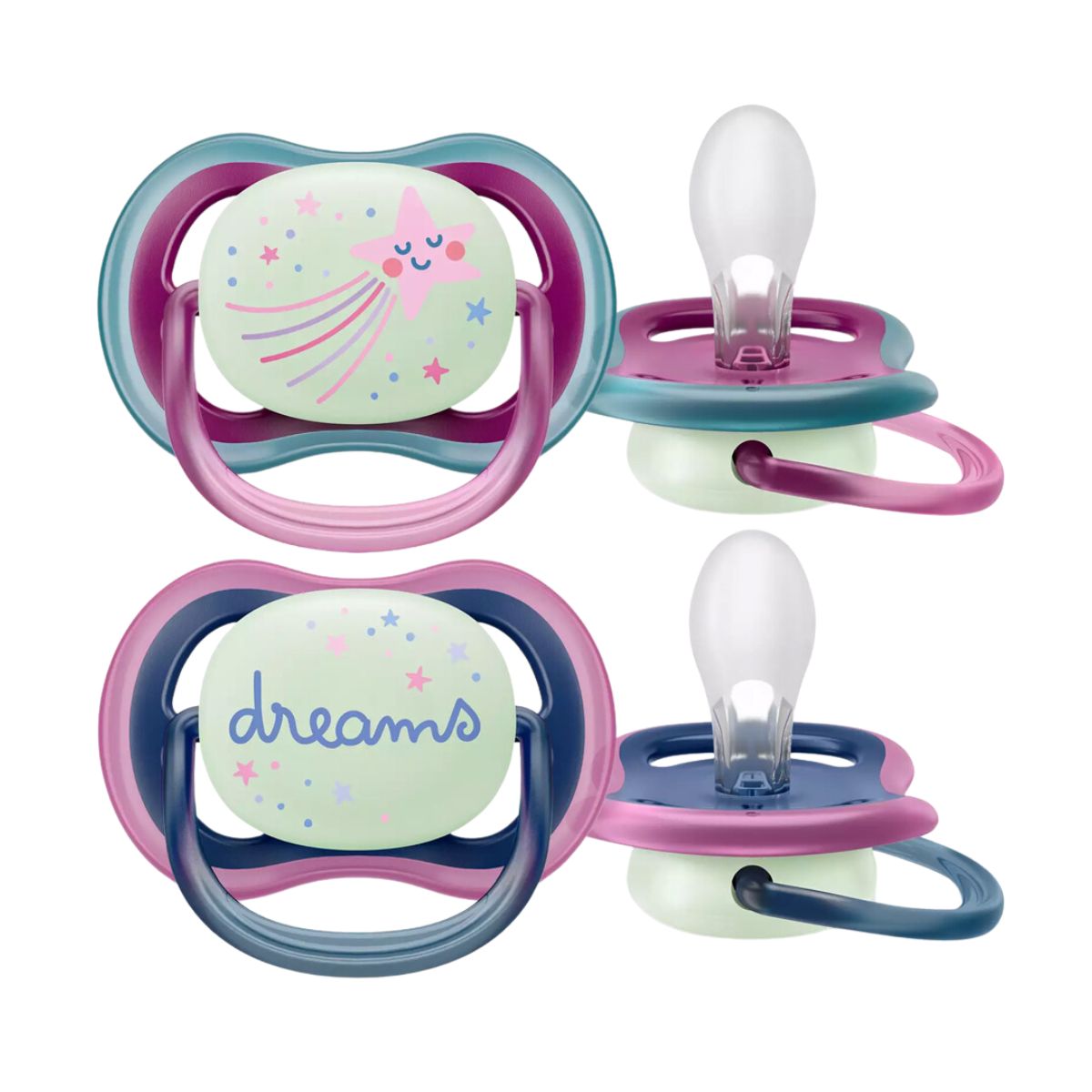 Avent  |  Ultra Air Nighttime  |  Ορθοδοντική Πιπίλα Σιλικόνης  | 6-18m | 2τμχ