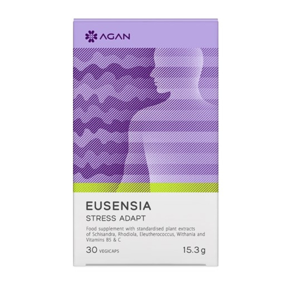 Agan |  Eusensia Stress Adapt Συμπλήρωμα Διατροφής για την Ρύθμιση & Ισορροπία του Stress | 30 vegicaps