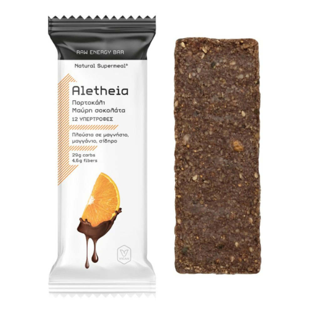 Aletheia | Raw Energy Bar | Πορτοκάλι & Μαύρη Σοκολάτα | 50gr