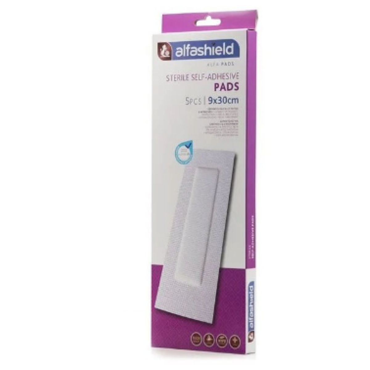 Alfashield | Αποστειρωμένα Αυτοκόλλητα Επιθέματα 9X30cm | 5τμχ