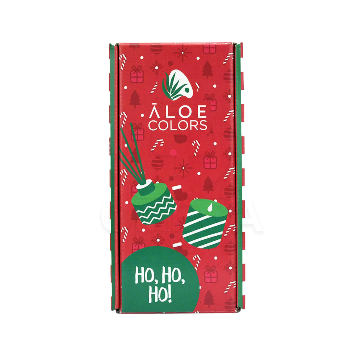 Aloe+ Colors | Ho Ho Ho Scented Soy Candle Αρωματικό Κερί Σόγιας 150gr | & Reed Diffuser Αρωματικό Χώρου Με Χριστουγεννιάτικο Άρωμα Μελομακάρονο 125ml