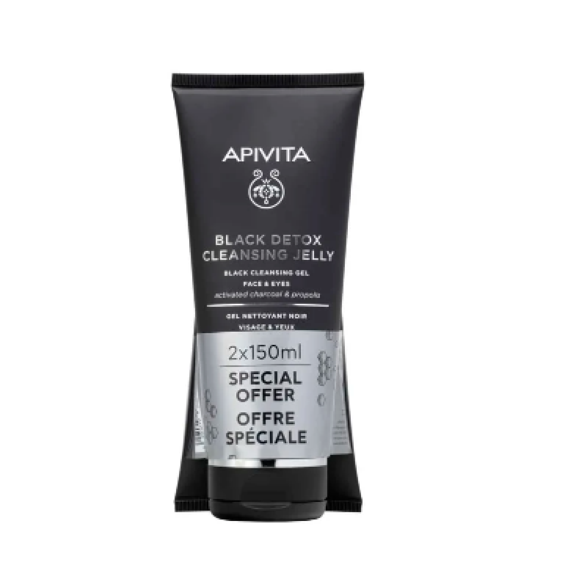 Apivita | Promo Black Detox Duo Gel Καθαρισμού για Πρόσωπο & Μάτια | 2x150ml