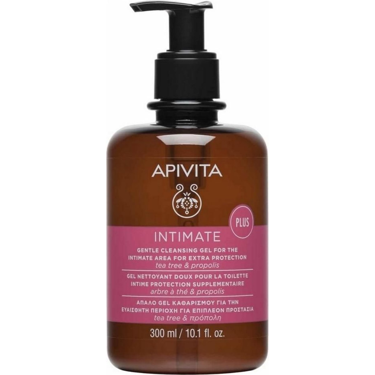 Apivita | Intimate Plus Απαλό Gel Καθαρισμού για την Ευαίσθητη Περιοχή για Επιπλέον Προστασία | 300ml