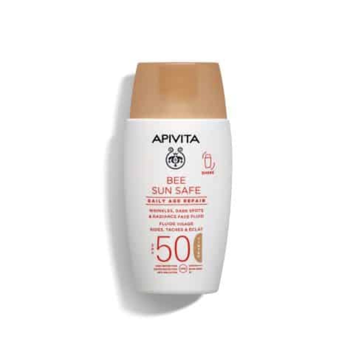 Apivita | Bee Sun Safe Daily Age Repair Dry Touch Tinted Λεπτόρευστη Κρέμα Προσώπου κατά των Πανάδων & Ρυτίδων SPF50 με Χρώμα | 50ml