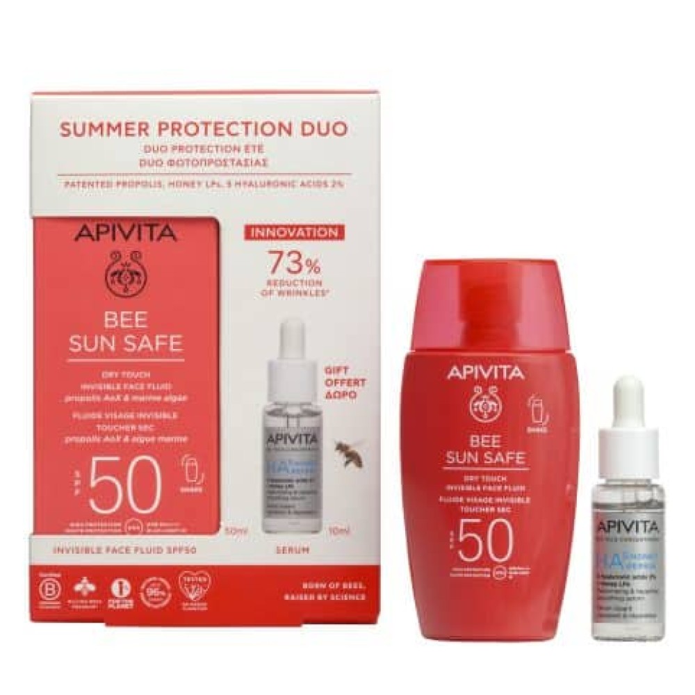 Apivita | Dry Touch SPF50 50ml + ΔΩΡΟ HA5 Honey Repair Serum 10ml | 1 set