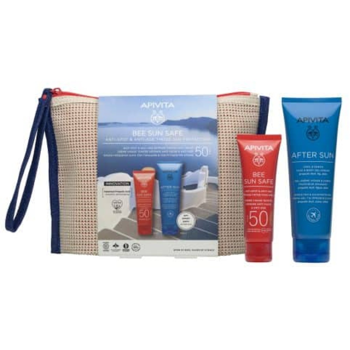 Apivita | Kρέμα Προσώπου Κατά των Πανάδων & των Ρυτίδων με Χρώμα SPF50 + ΔΩΡΟ After Sun Δροσιστική & καταπραϋντική κρέμα-gel | 1 Set
