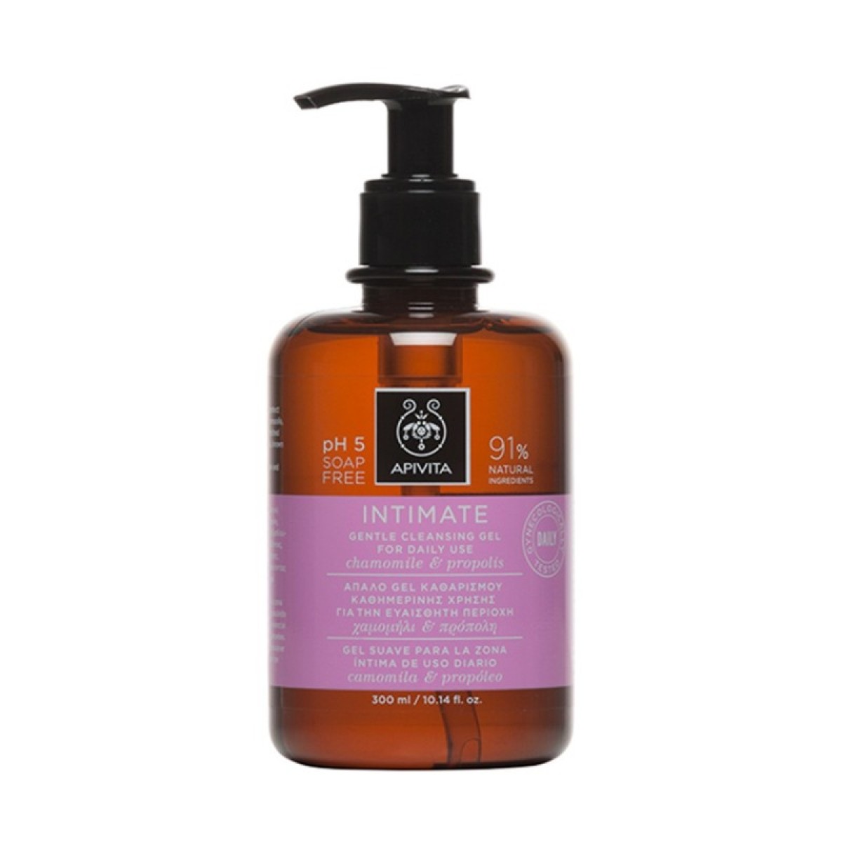 Apivita | Intimate Daily Καθημερινό Απαλό Gel Καθαρισμού για την Ευαίσθητη Περιοχή | 300ml