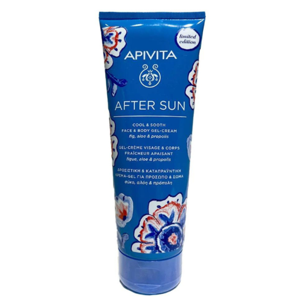 Apivita | After Sun Limited Edition | Δροσιστική και  Καταπραϋντική Κρέμα Τζελ Για Πρόσωπο και  Σώμα | 200ml.