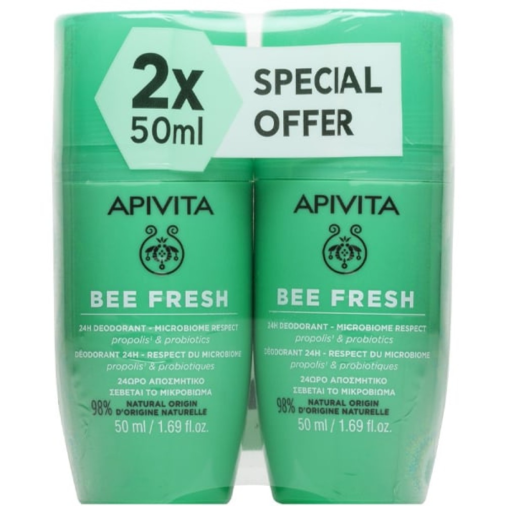 Apivita | Promo Bee Fresh Αποσμητικό Roll On 24H Δράσης | 2x50ml