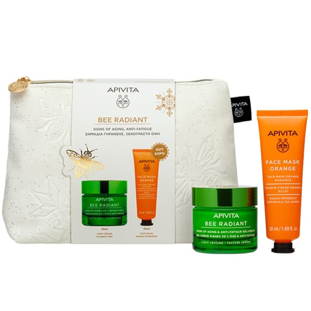 Apivita | Promo Bee Radiant Routine Κρέμα για Σημάδια Γήρανσης & Ξεκούραστη Όψη Ελαφριάς Υφής, 50ml & Δώρο Μάσκα Προσώπου για Λάμψη, 50ml | 1σετ