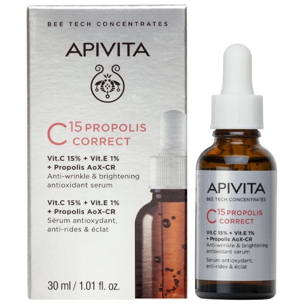 Apivita | C15 Propolis Correct Αντιρυτιδικός & Αντιοξειδωτικός Ορός Λάμψης | 30ml Apivita | C15 Propolis Correct Αντιρυτιδικός & Αντιοξειδωτικός Ορός Λάμψης | 30ml