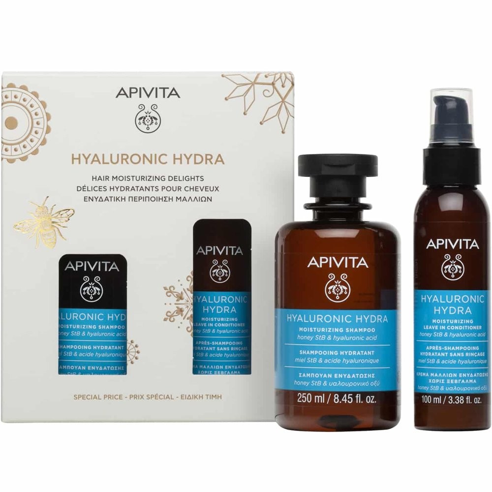 Apivita | Promo Hyaluronic Hydra με Σαμπουάν Ενυδάτωσης 250ml & Κρέμα Μαλλιών για Ενυδάτωση 100ml | 1σετ