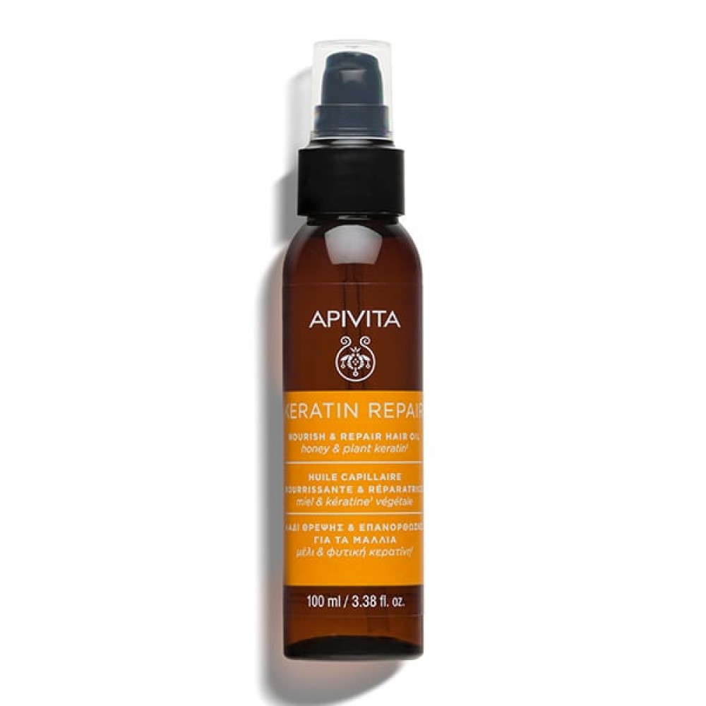 Apivita | Keratin Repair Nourish & Repair Hair Oil Λάδι Θρέψης & Επανόρθωσης με Μέλι & Φυτική Κερατίνη | 100ml  Apivita | Keratin Repair Nourish & Repair Hair Oil Λάδι Θρέψης & Επανόρθωσης με Μέλι & Φυτική Κερατίνη | 100ml