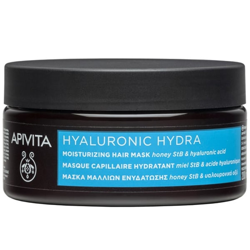Apivita | Hyaluronic Hydra Μάσκα Μαλλιών Ενυδάτωσης με Honey StB & Υαλουρονικό Οξύ | 200ml  Apivita | Hyaluronic Hydra Μάσκα Μαλλιών Ενυδάτωσης με Honey StB & Υαλουρονικό Οξύ | 200ml