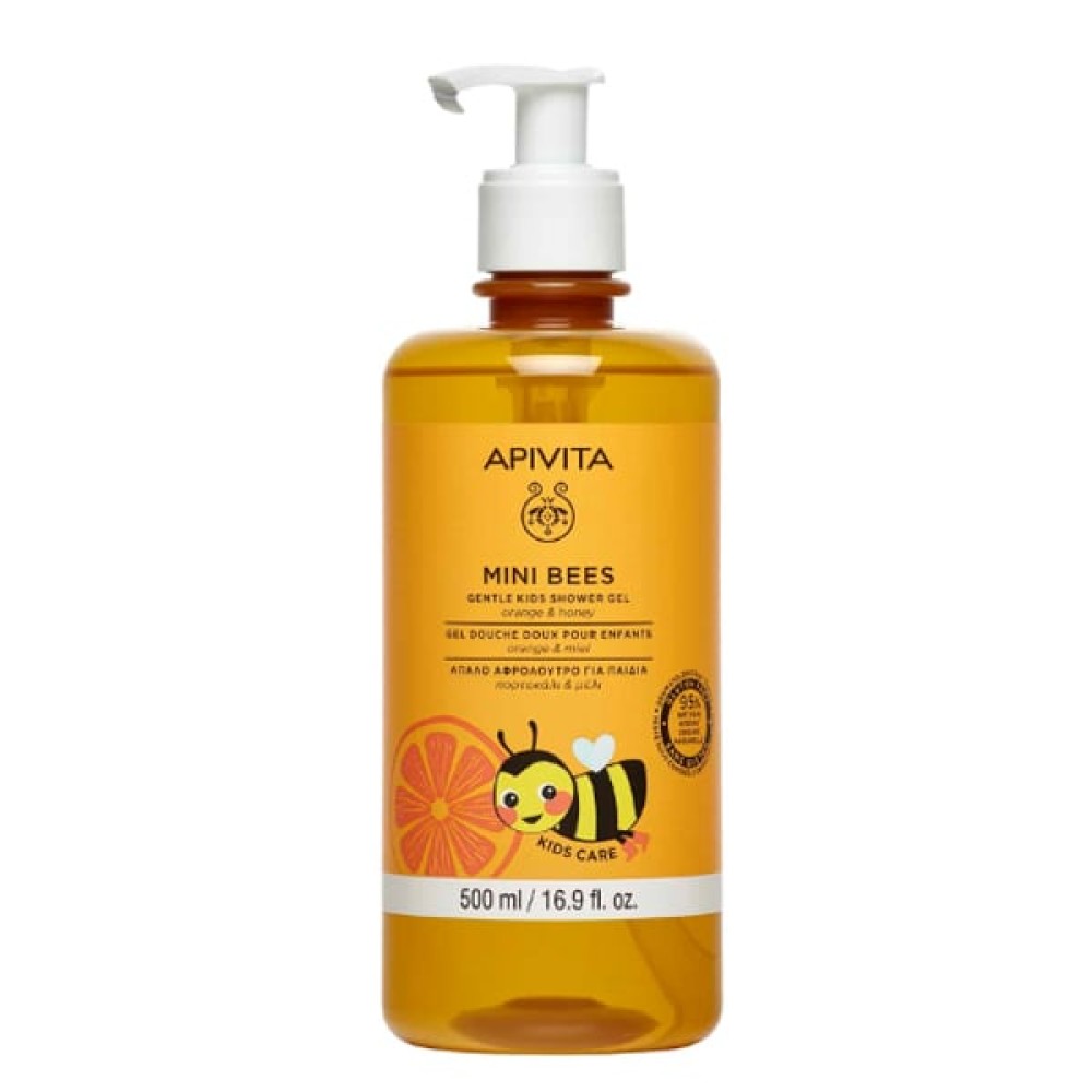 Apivita | Mini Bees Gentle Kids Shower Gel Απαλό Αφρόλουτρο για Παιδιά με Πορτοκάλι & Μέλι | 500ml