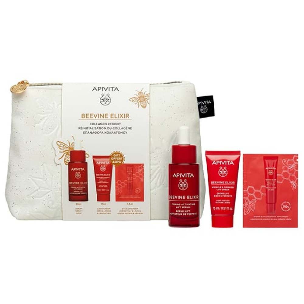 Apivita | Promo Beevine Elixir Routine Ορός Ενεργοποίησης Σύσφιξης & Lifting 30ml, Αντιρυτιδική Κρέμα για Σύσφιξη & Lifting Ελαφριάς Υφής 15ml & Δώρο Αντιρυτιδική Κρέμα Ματιών & Χειλιών1,5ml |1σετ 