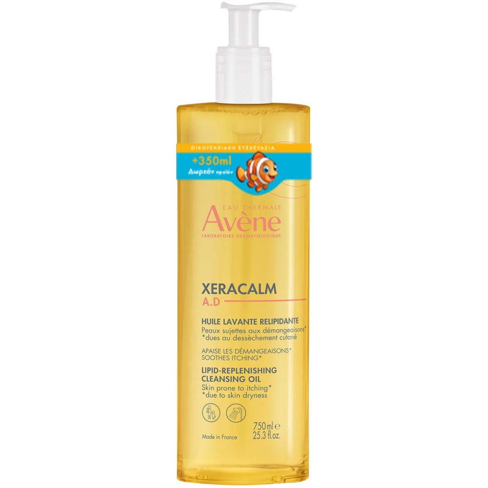 Avene | Xeracalm A.D Lipid Replenshing Cleansing Oil Καθαριστικό Έλαιο Αναπλήρωσης Λιπιδίων +350ml Δωρεάν Προϊόν | 750ml 