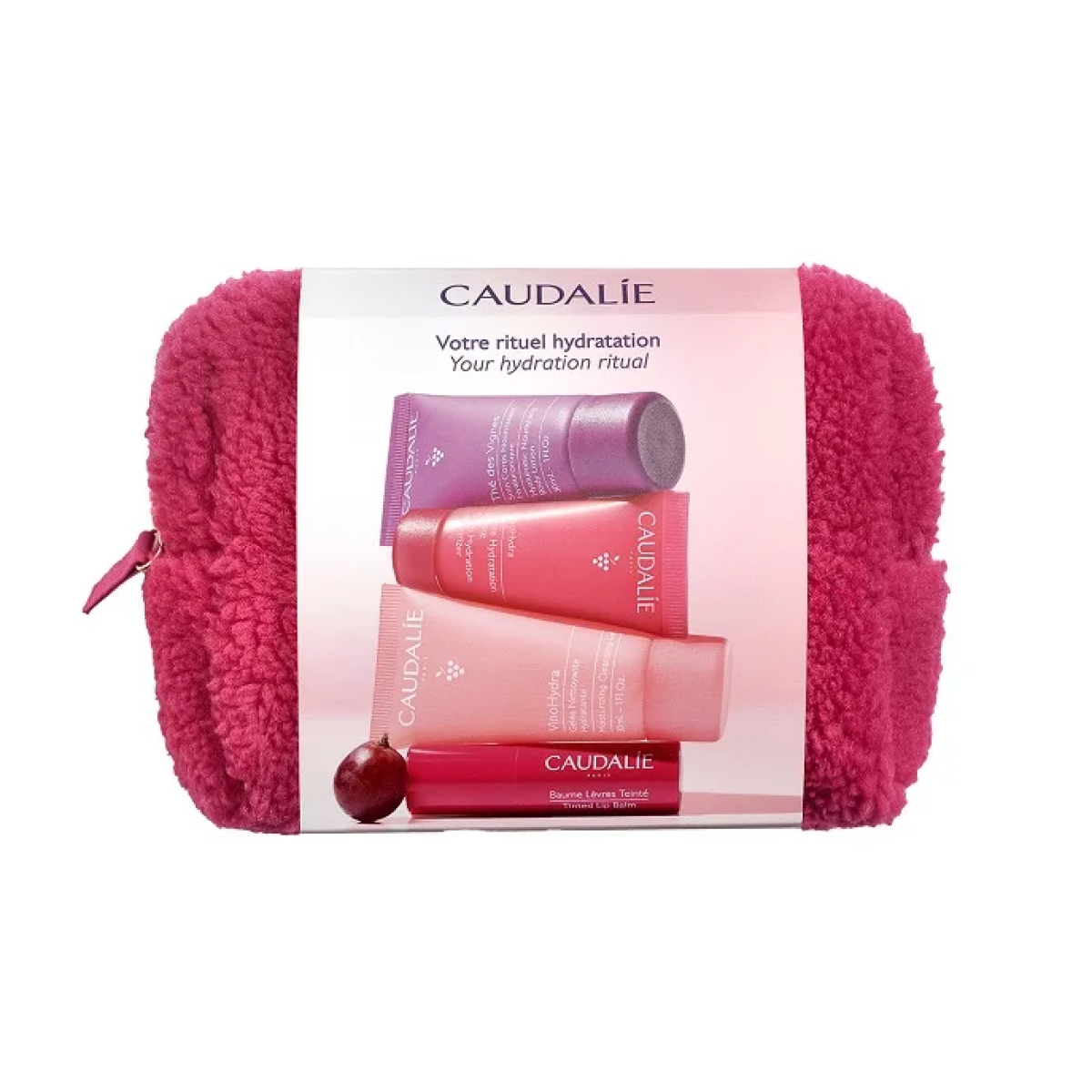 Caudalie | Your Hydration Ritual Winter Pouch Ενυδατικό Καθαριστικό Τζελ 30ml, Κρέμα Βαθιάς Ενυδάτωσης 15ml, Στικ Χειλιών 4.5gr & Λοσιόν Ενυδάτωσης 30ml | 1σετ