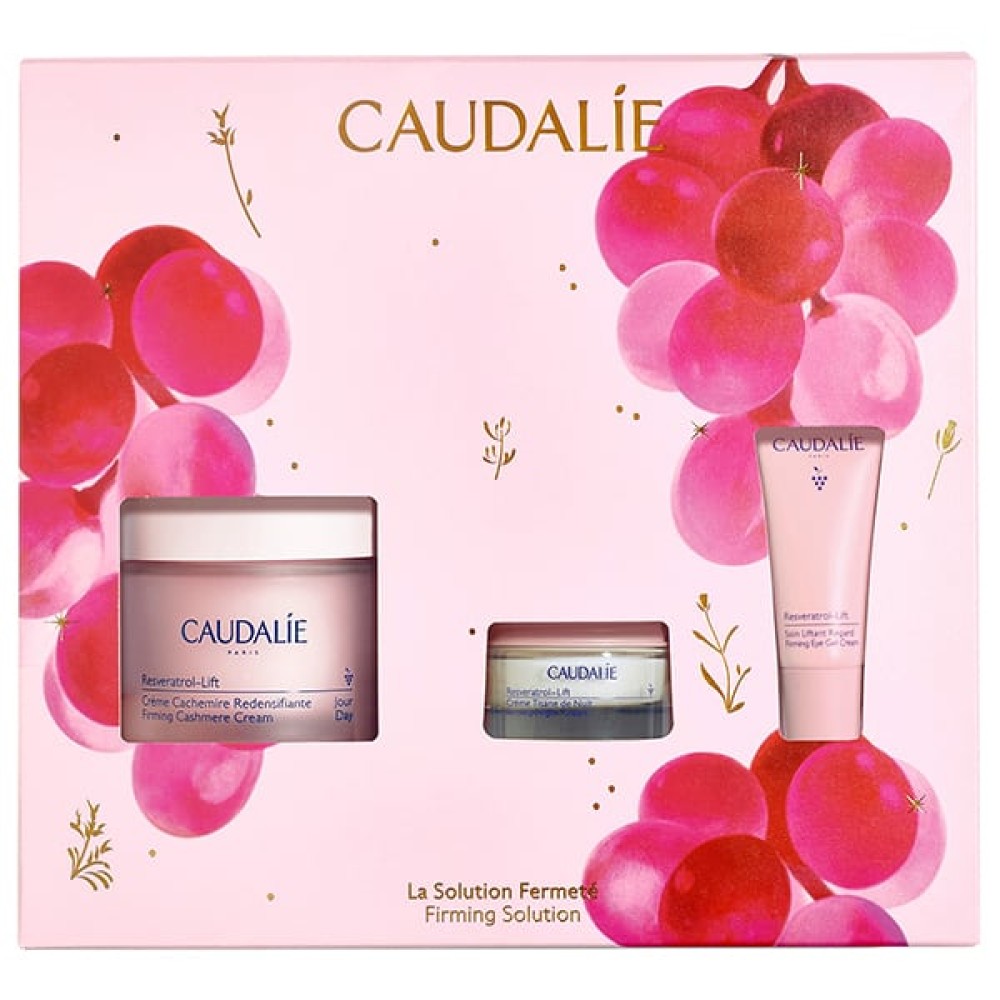 Caudalie | Xmas Promo Firming Solution Resveratrol-Lift Firming Cashmere Kρέμα Ημέρας 50ml, Δώρο Kρέμα Νυκτός 15ml & Δώρο Gel Κρέμα Ματιών 5ml | 1σετ