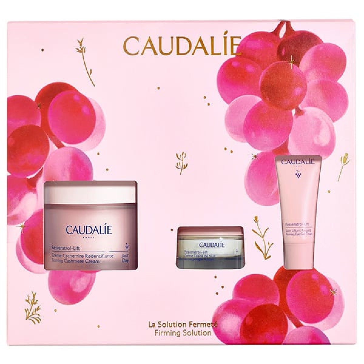 Caudalie | Xmas Promo Firming Solution Resveratrol-Lift Firming Cashmere Kρέμα Ημέρας 50ml, Δώρο Kρέμα Νυκτός 15ml & Δώρο Gel Κρέμα Ματιών 5ml | 1σετ