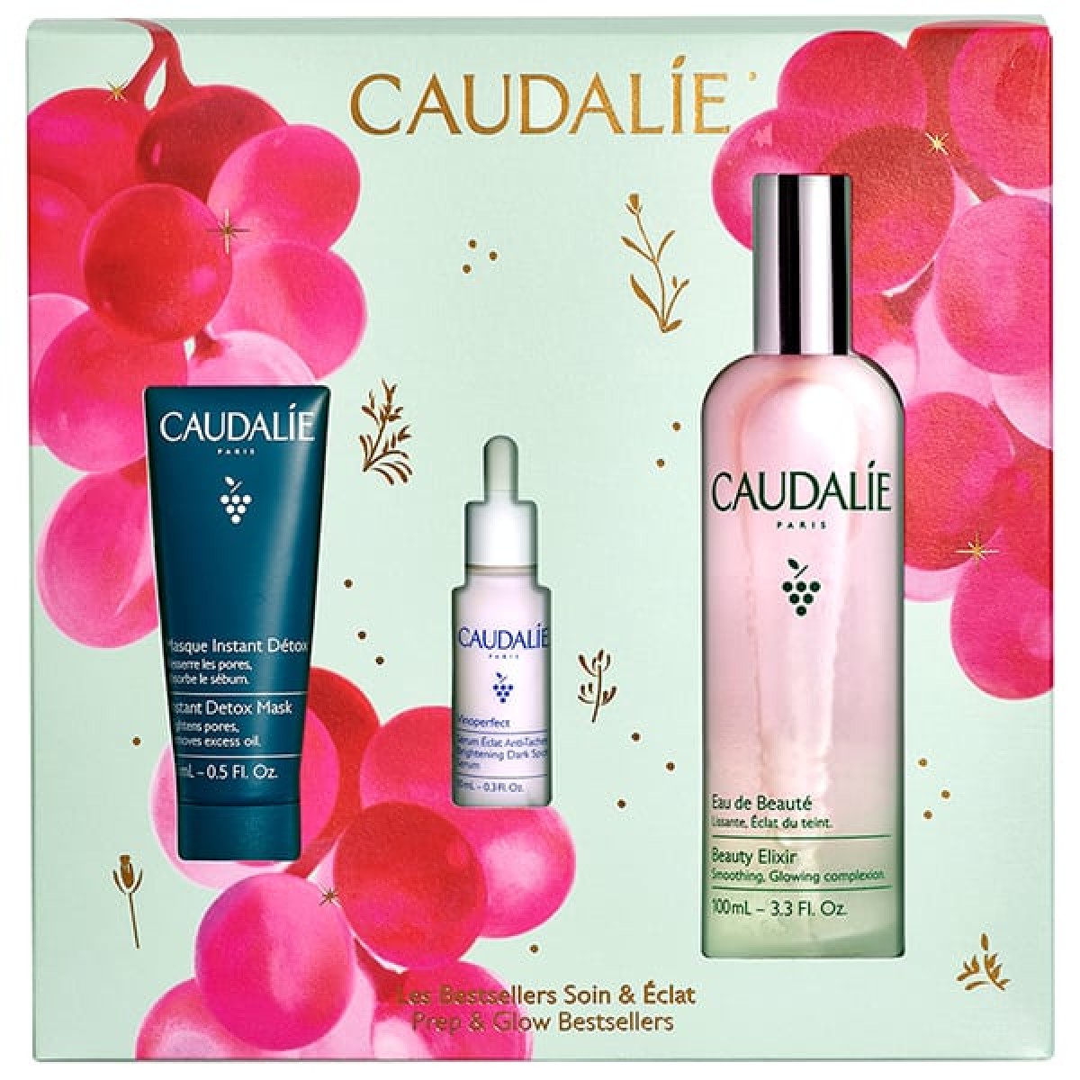 Caudalie | Xmas Promo Prep & Glow Bestsellers Beauty Elixir 100ml & Δώρο Instant Detox Mάσκα 15ml & Δώρο Brightening Dark Spot Oρός Προσώπου 10ml | 1σετ