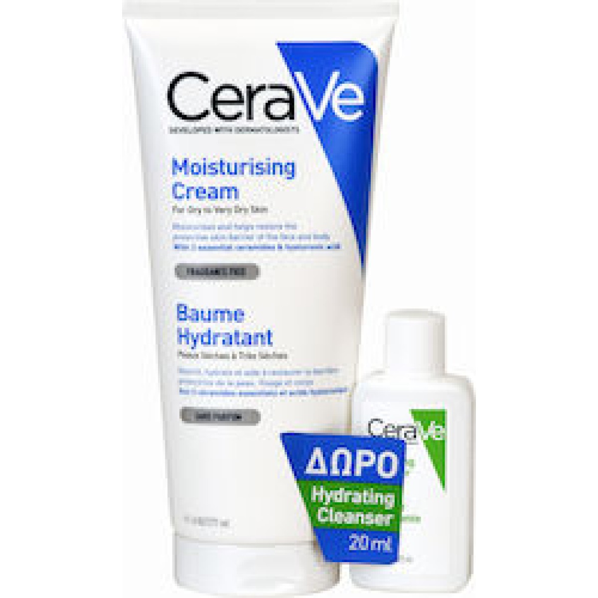 CeraVe | Promo Moisturising Cream for Dry to Very Dry Skin 177ml & Δώρο Hydrating Cleanser 20ml