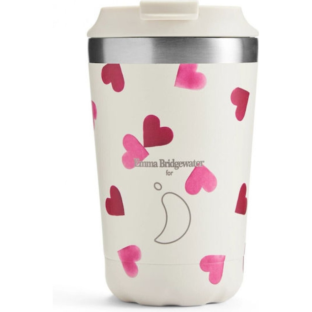 Chillys |Ανοξείδωτο Ισοθερμικό Ποτήρι Καφέ - Emma Bridgewater Pink Hearts |  340ml