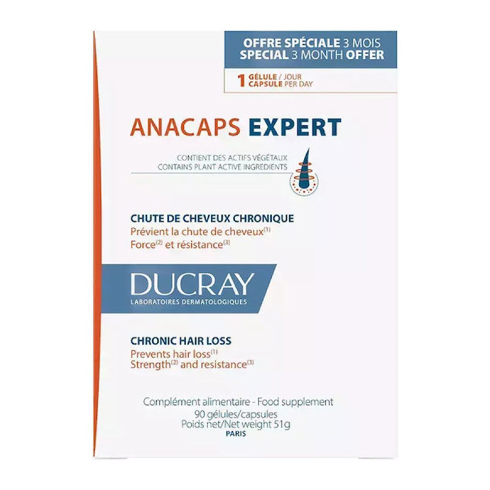 Ducray | Anacaps Expert Συμπλήρωμα Διατροφής Kατά Της Μόνιμης Τριχόπτωσης | 90caps