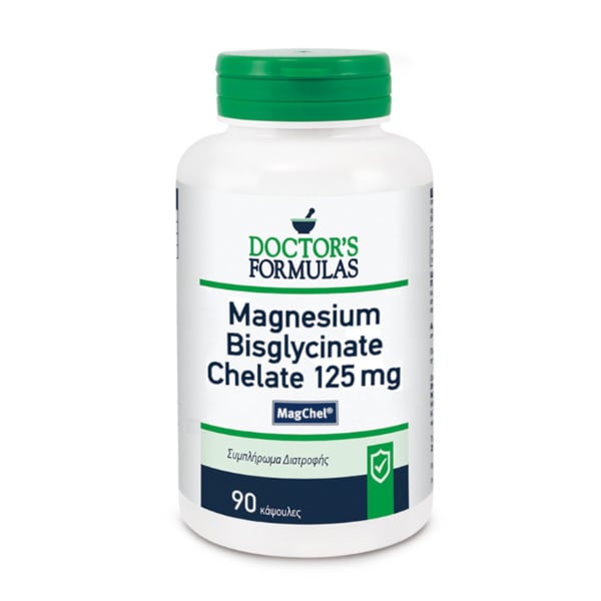 Doctors Formulas | Magnesium Bisglycinate Chelate 125mg | Συμπλήρωμα Διατροφής για το Μυϊκό και Νευρικό Σύστημα | 90 Κάψουλες