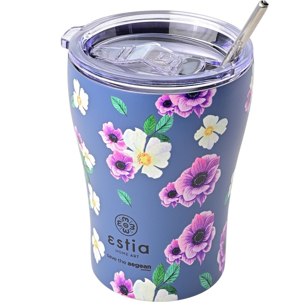 Estia | Ποτήρι Θερμός Save The Aegean Garden Blue |  350ml 