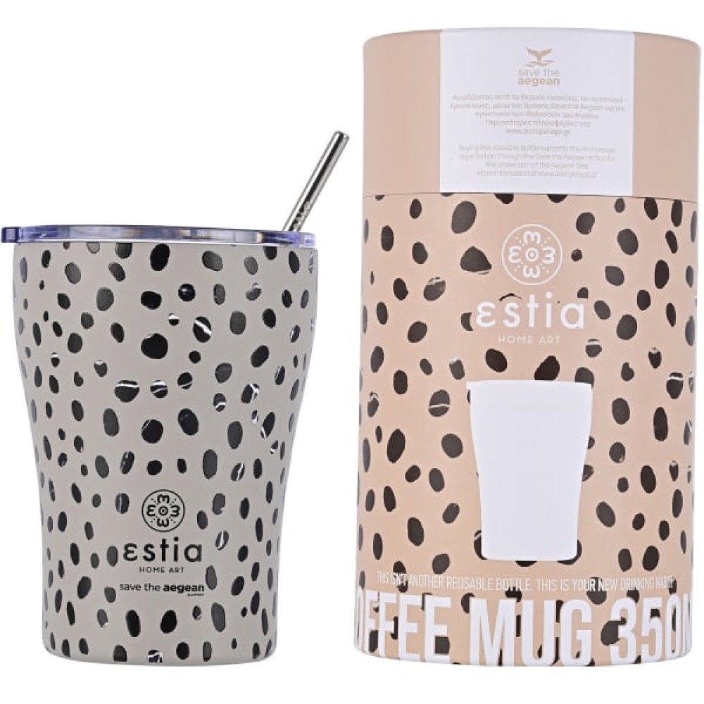  Estia  | Ποτήρι Θερμός  Save The Aegean Leopard Taupe | 350ml