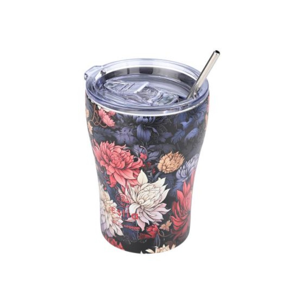 Estia | Θερμός με Ανοιξείδωτο Καλαμάκι -Midnight Blossom Save The Aegean- | 350ml