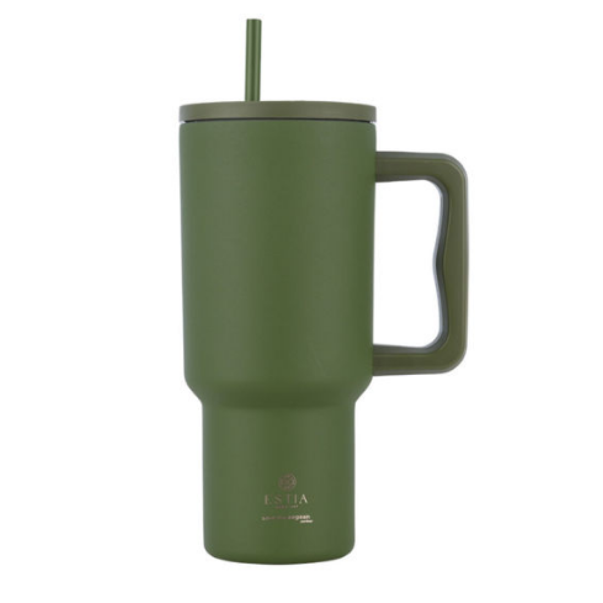 Estia | Straw Tumbler XL Save The Aegean Handled Tumble Forest Spirit | 900ml 