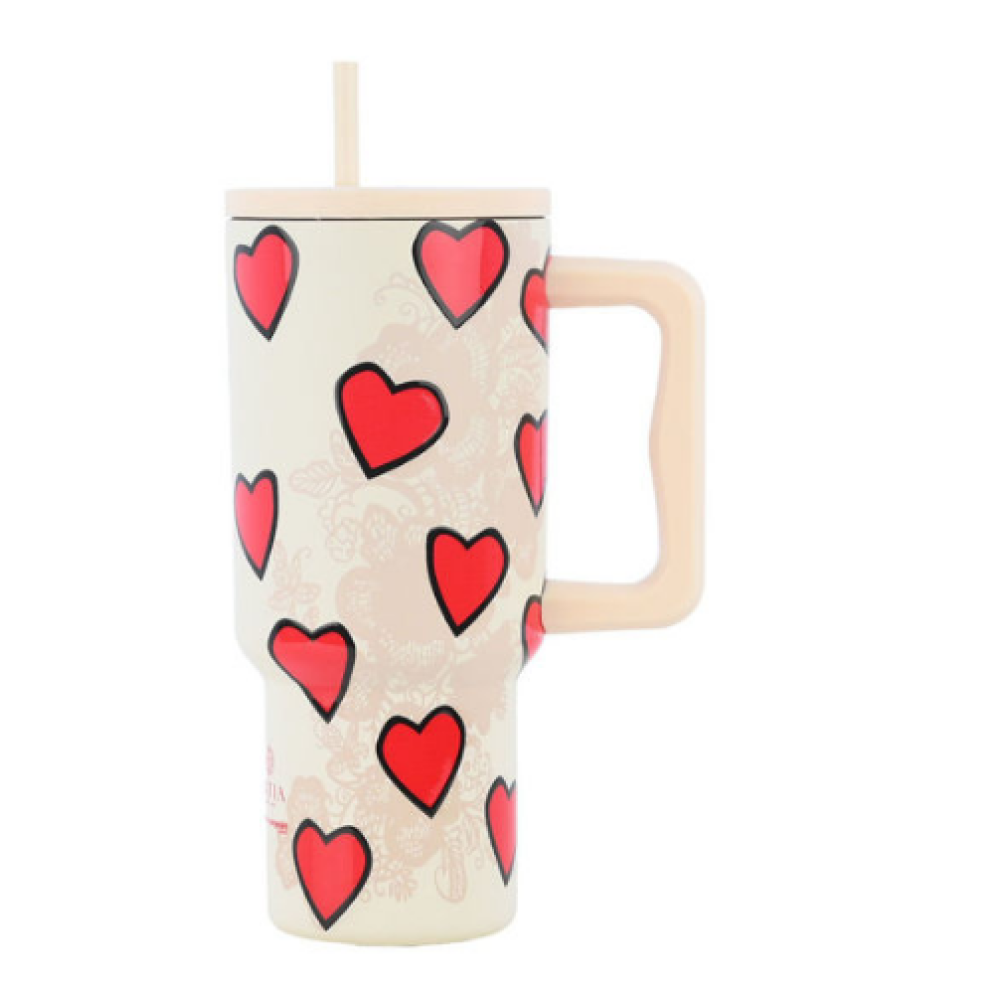Estia | Straw Tumbler XL Save The Aegean Tender Lace | 900ml