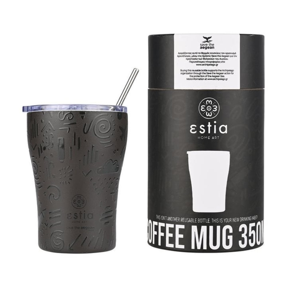 Estia | Θερμός  Coffee Mug Save The Aegean Noir Echo | 350ml