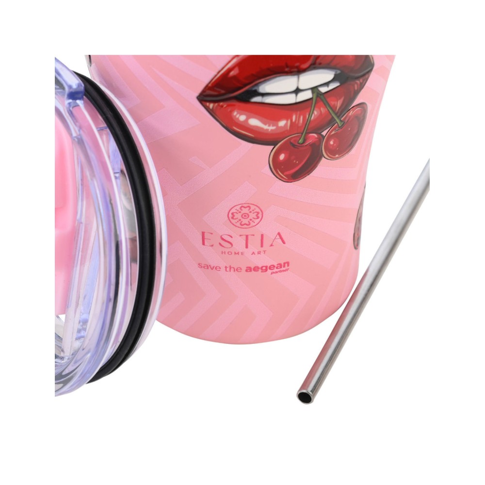 Estia | Θερμός Coffee Mugs Save The Aegean Blush Pop | 350ml