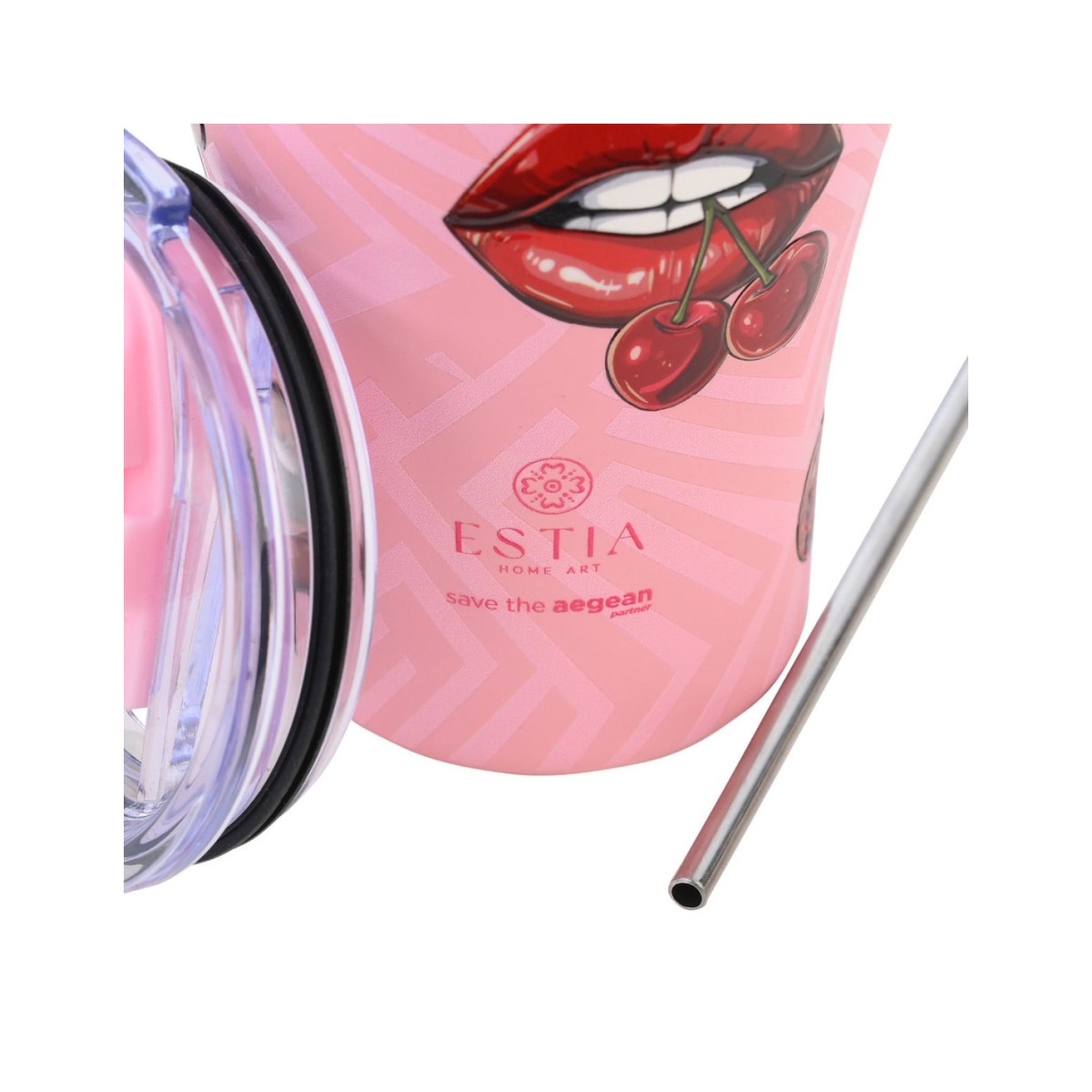 Estia | Θερμός Coffee Mugs Save The Aegean Blush Pop | 350ml