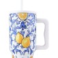 Estia | Straw Tumbler XL Save the Aegean Handled Tumbler  Amalfi Coast | 900ml