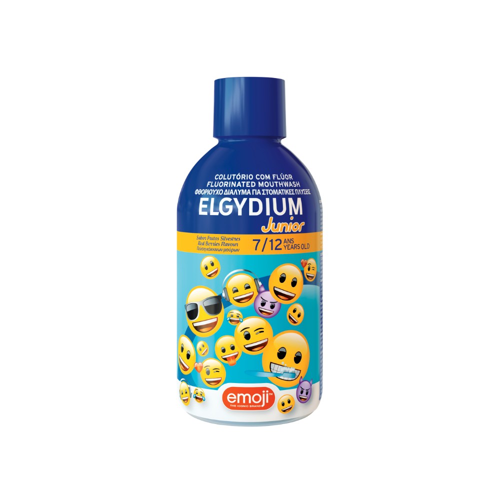 Elgydium | Στοματικό Διάλυμα Emoji 250ppm | με Γεύση Κόκκινα Μούρα για 7+ χρονών | 500ml