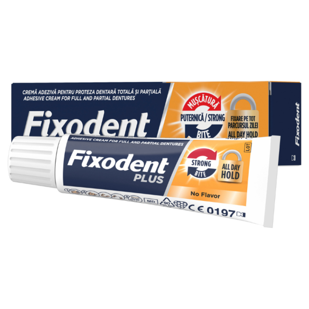 Fixodent | Plus Strong Bite Στερεωτική Κρέμα για Oλικές & Mερικές Oδοντοστοιχίες | 40ml