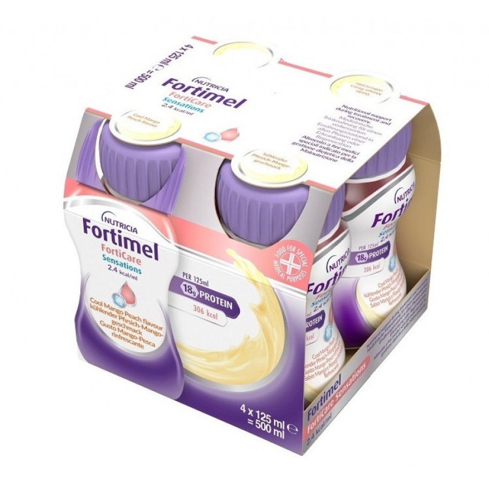 Nutricia | Fortimel Forticare Sensations 2.4kcal/ml  Με Γεύση Μάνγκο & Ροδάκινο | 4x125ml