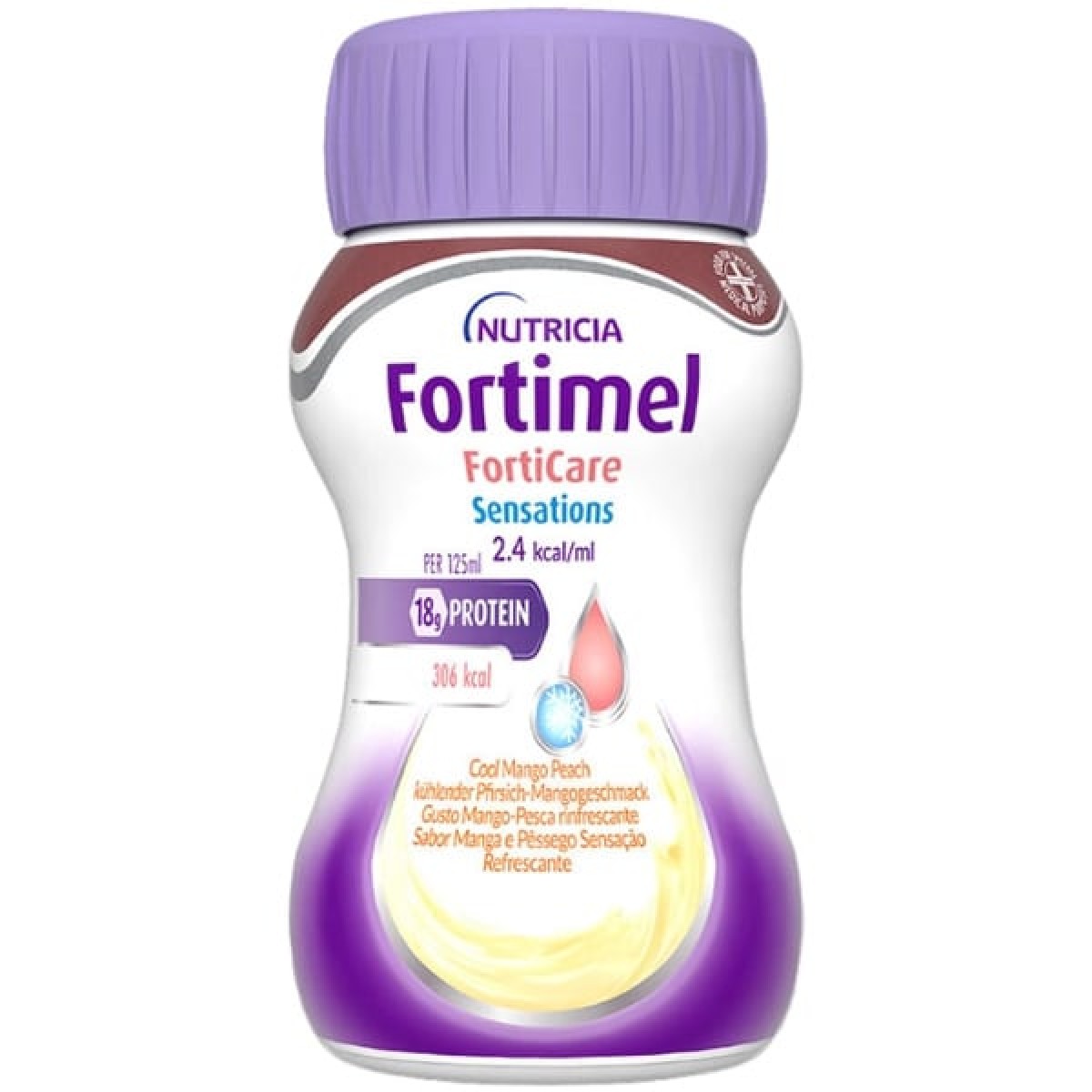 Nutricia | Fortimel FortiCare Sensations Cool Mango-Peach Μάνγκο-Ροδάκινο | 4x125ml